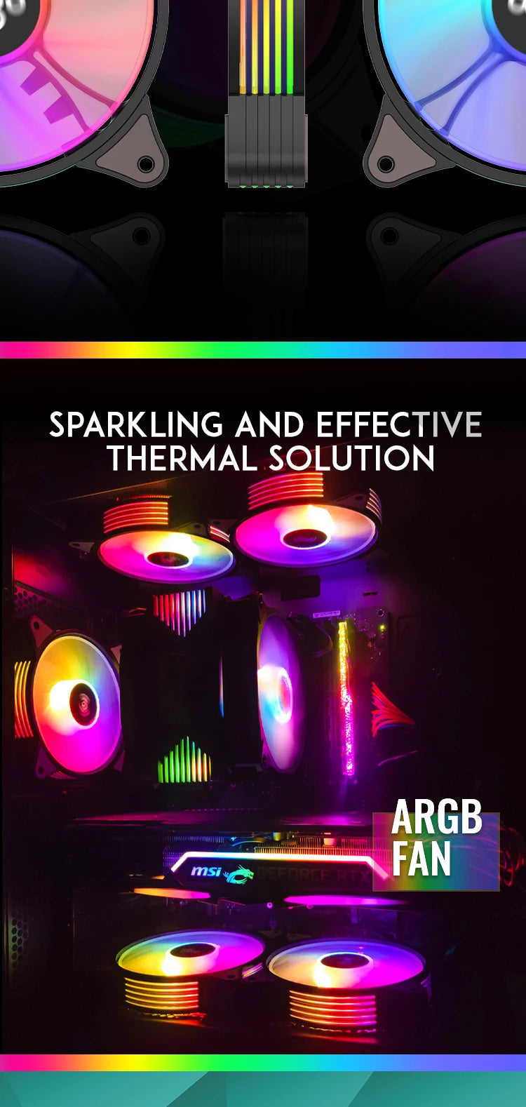 AIGO R12 120MM ventilador de gabinete de computador normal dissipador de calor RGB aura sync porta SATA cooler de 12 cm Um controlador