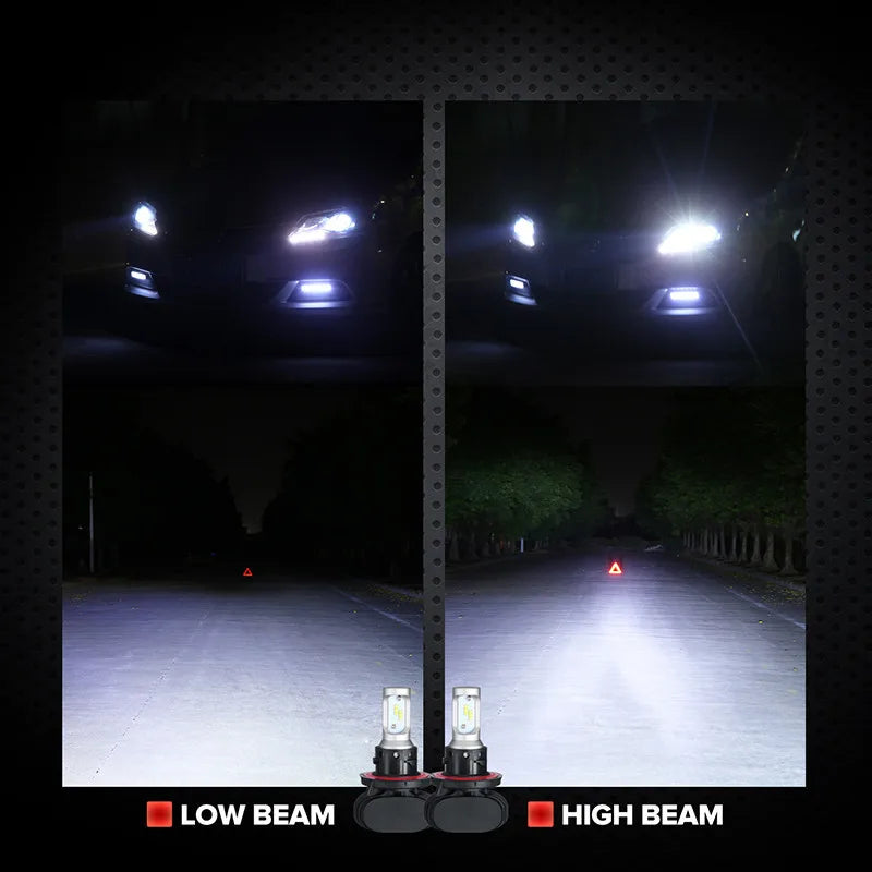 2 peças S1 Auto H3 H8 H11 H4 LED H7 Lâmpada Farol de Carro Farol Alto Baixo 50W 8000LM 12V 24V Kit de Farol de Neblina Chips CSP/SMD Luzes de Carro