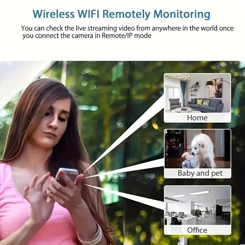 Mini câmera WiFi 1080PhD, segurança interna, vigilância, monitor de bebê, visão noturna, filmadora IP CAM, gravador de áudio e vídeo