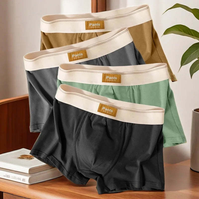 3 peças Cuecas Masculinas Boxer de Algodão Cueca Masculina Boxer Respirável U Convexo Cuecas Masculinas Sexy Trunks