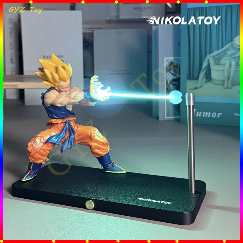 Em estoque NikolaToy Dragon Ball Kakarotto Son Goku Kamehameha Wave Lâmpada de luz magnética Modelo Ornamento Anime Brinquedos periféricos Presentes