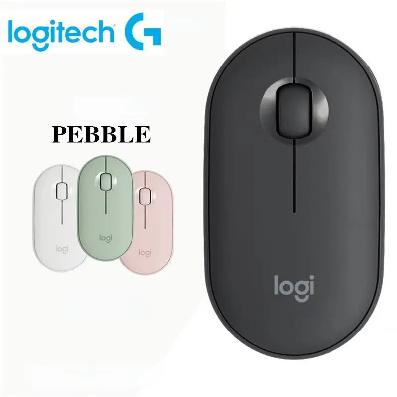Mouse sem fio para tablet e laptop Logitech Pebble M350, Bluetooth, leve e fino, silencioso, para escritório, 2 em 1, com bateria/USB, estoque