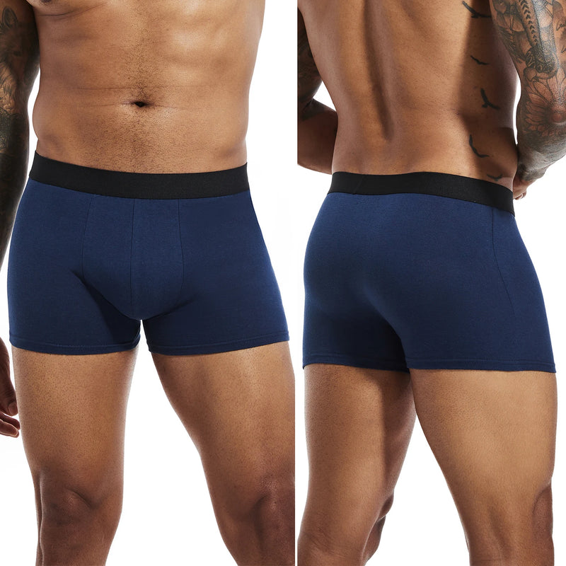 Pacote com 6 peças de cuecas boxer pretas masculinas, cuecas macias e respiráveis para homens, cuecas boxer slip 2024