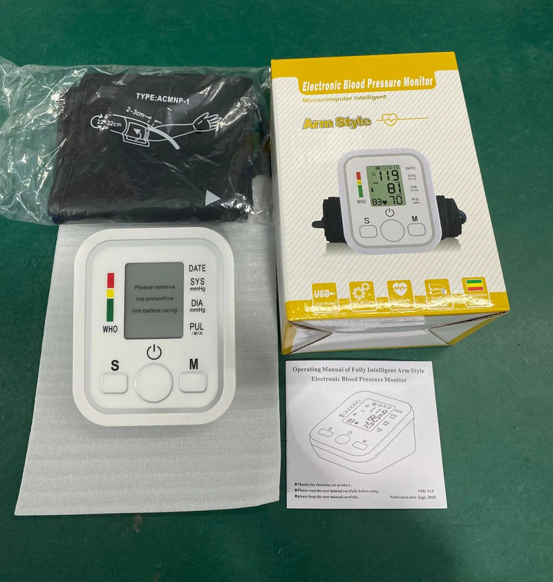 tens medidor de IO medidor de frequência cardíaca medidor de pulso monitor de PA medidor de pressão arterial digital de braço saudável manguito médico automático tonômetro de pressão