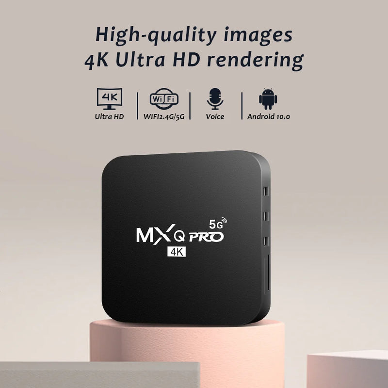 Nova Smart TVB Ox MX Q-Pro 4K HD Android 10.0, Smart TVB Ox 2.4/5G, Dual-WiFi, Vídeo 3D, Reprodutor de mídia, Home Theater, Decodificador de TV