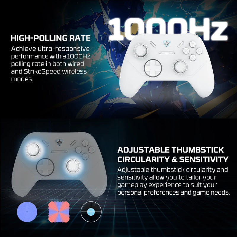 Controle de jogo sem fio fan tech shooter III WG P13S com gatilhos de efeito hall e joystick de 1000 Hz para PC Android NS