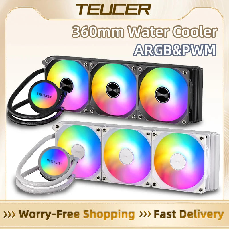 Radiador de refrigeração a água tudo em um TEU CER AF-S360 RGB 360 mm, ventilador LG A2011, dissipador de calor de refrigeração a água
