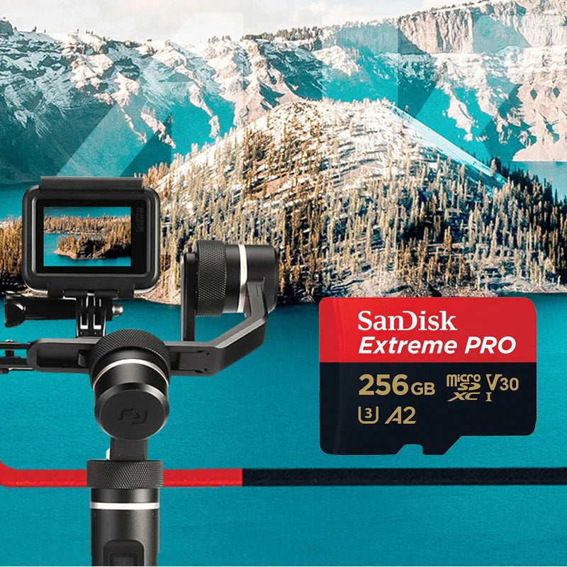 Cartão de memória SanDisk Extreme Pro Micro SD 256 GB UHS-I, cartão Micro SD 128 GB, cartão TF 64 GB, 200 MB/memória em classe 10 U3 V30 A2, capa para carro