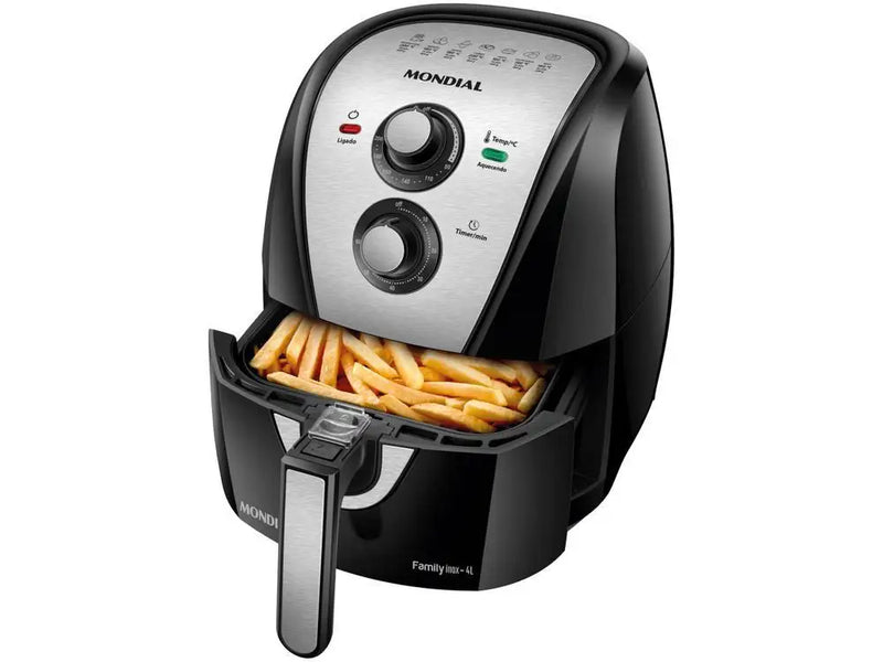 Fritadeira Elétrica Sem Óleo/Air Fryer Mondial Family AFN-40-BI Preta 4L com Timer - 110V