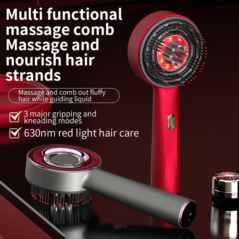 Escova elétrica para crescimento capilar com máquina de luz infravermelha Apro point massagem no couro cabeludo exercício anti-queda de cabelo esfregão de cabelo com oitenta