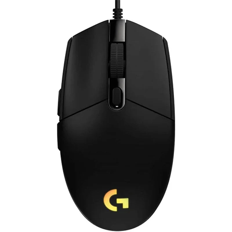 Mouse gamer Logitech G102 com fio USB, tela com efeito óptico de arco-íris de 8000 DPI para PC/Mac e laptop