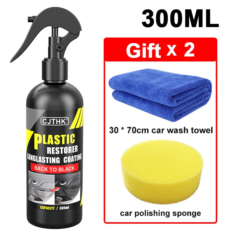 Agente de revestimento restaurador de plástico automotivo, borracha plástica automotiva, reparo externo, limpeza, renovação, agente de restauração, brilho preto, selagem, clareamento