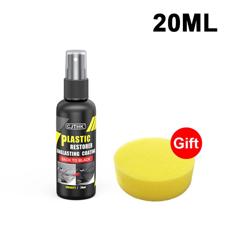 Agente de revestimento restaurador de plástico automotivo, borracha plástica automotiva, reparo externo, limpeza, renovação, agente de restauração, brilho preto, selagem, clareamento