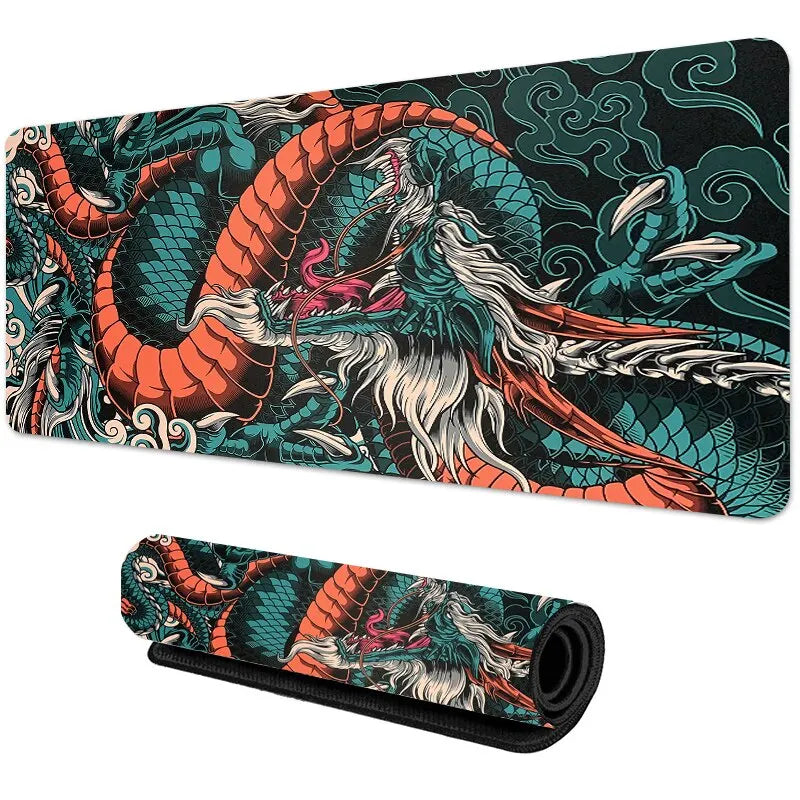 Mousepad grande para jogos com dragão japonês XXL Teclado Gamer Mouse Pad na mesa Tapete de mesa rápido Anime 900x400 700x300 Mouse Pads