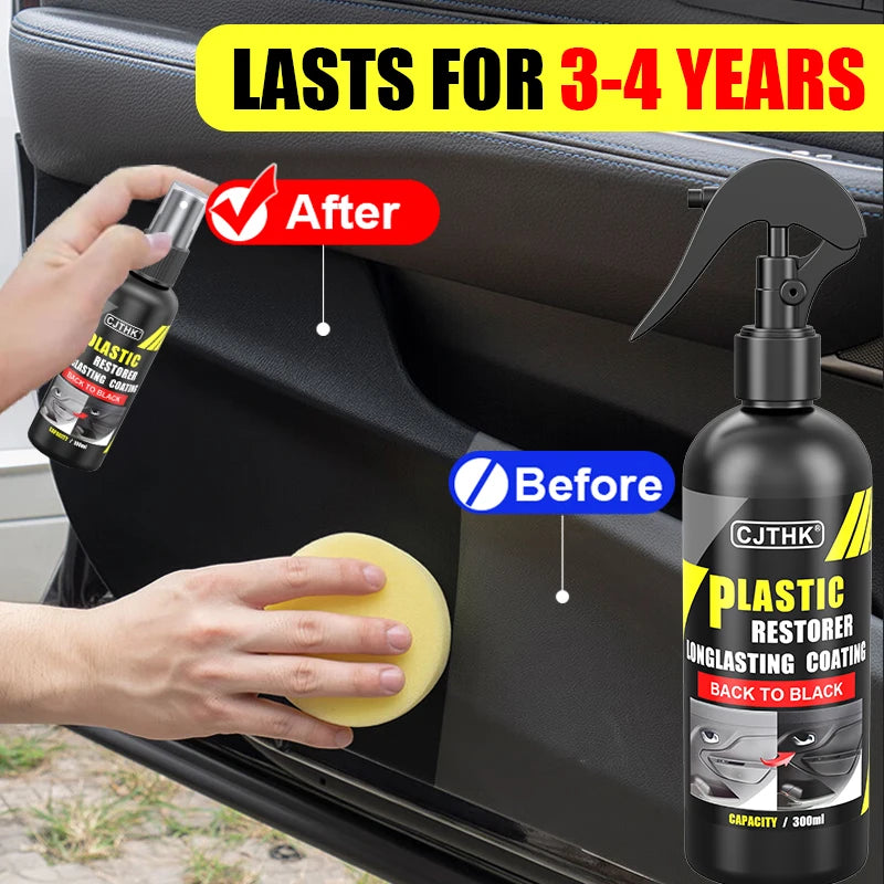 Agente de revestimento restaurador de plástico automotivo, borracha plástica automotiva, reparo externo, limpeza, renovação, agente de restauração, brilho preto, selagem, clareamento