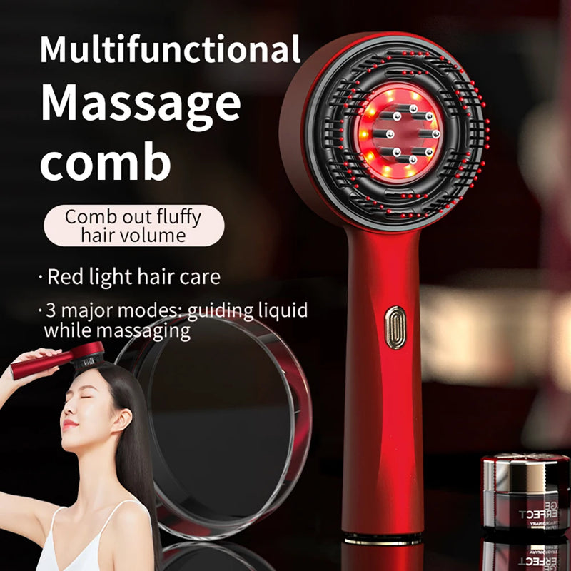 Escova elétrica para crescimento capilar com máquina de luz infravermelha Apro point massagem no couro cabeludo exercício anti-queda de cabelo esfregão de cabelo com oitenta