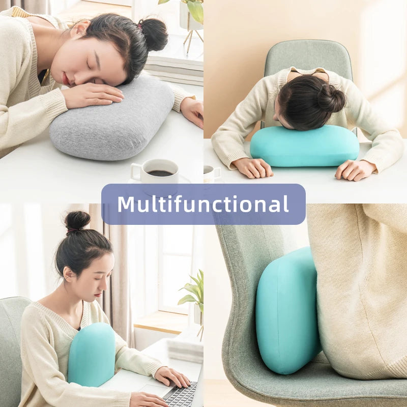 Travesseiro de pescoço de espuma viscoelástica multifuncional, travesseiro de viagem macio com recuperação lenta para dormir, massagem para a saúde cervical e travesseiros para cochilo