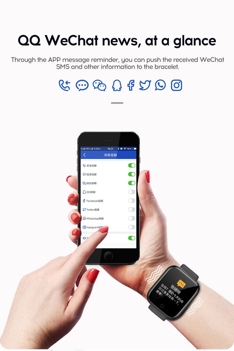Relógio inteligente multifuncional masculino e feminino com conexão Bluetooth, pulseira esportiva para música e fitness, monitoramento do sono, relógio inteligente D20