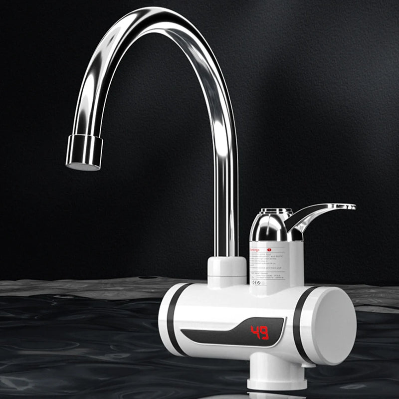 Torneira misturadora elétrica quente e fria 3000w torneira de aquecimento instantâneo rotação de 360 graus torneira de aquecimento rápido suprimentos digitais para cozinha e banheiro