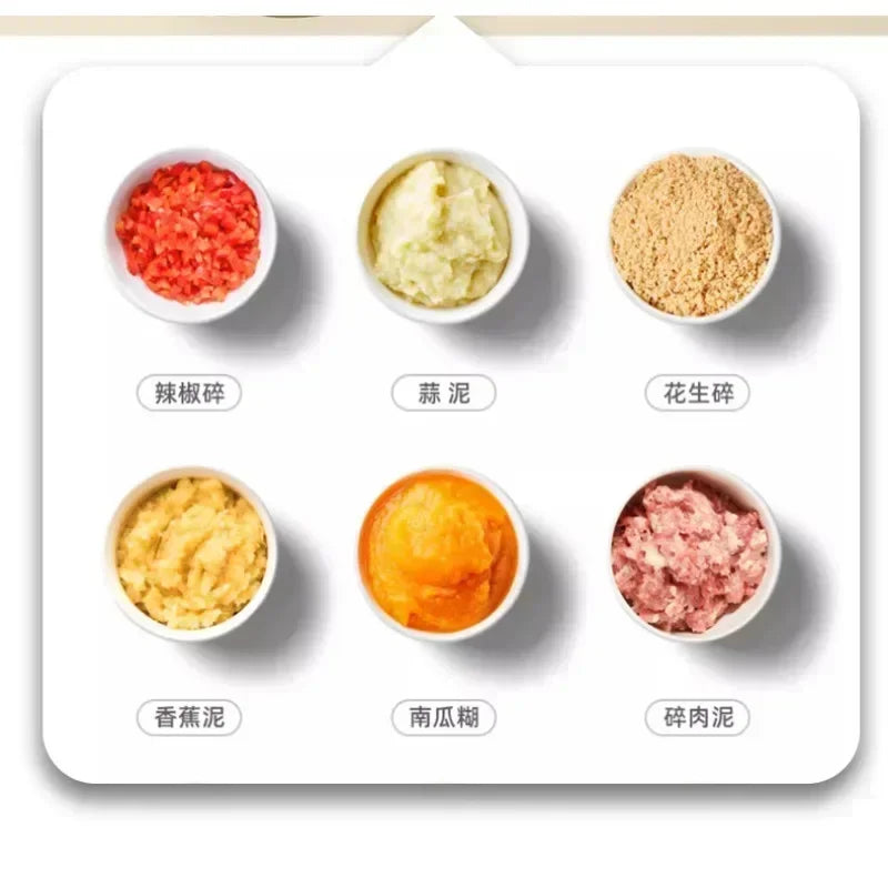 Moedor de carne manual de 500 ml, picador de alho giratório, triturador de alho, cortador de vegetais e cebola, picador de alimentos para cozinha