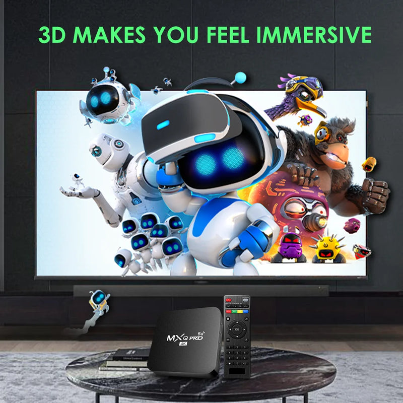 Nova Smart TVB Ox MX Q-Pro 4K HD Android 10.0, Smart TVB Ox 2.4/5G, Dual-WiFi, Vídeo 3D, Reprodutor de mídia, Home Theater, Decodificador de TV