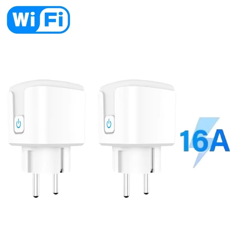 Tomada inteligente WiFi TU EU16A/20A, monitor de energia e controle de voz, temporização e controle de vida inteligente, funciona com Alexa e Google Home