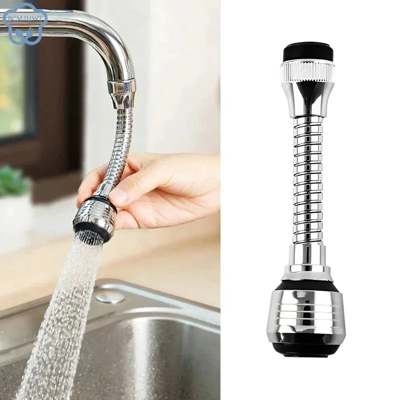 Torneira de cozinha de aço inoxidável, dispositivo de economia de água, extensor de torneira rotativo à prova de respingos, extensor de borbulhador