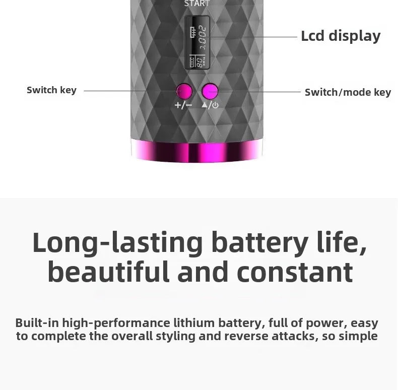 Modelador de cabelo portátil com carregamento automático, ferramenta inteligente sem fio para modelar cabelos, acessório para salão de beleza, ideal para viagens
