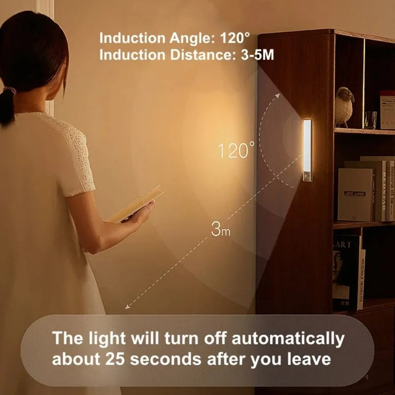 Sensor de movimento PIR Lâmpada LED portátil recarregável Iluminação interna portátil Lâmpadas USB Luzes Bateria Luz