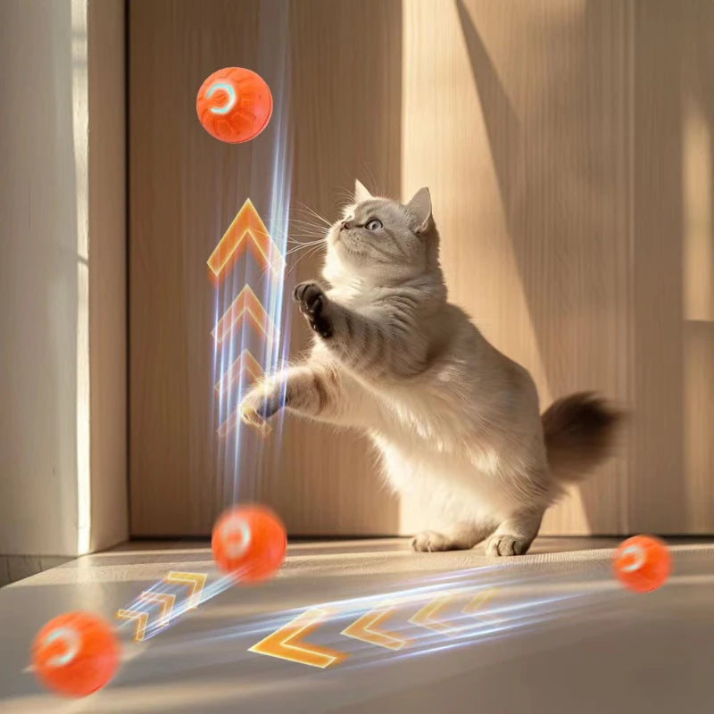 Bola de brinquedo para cachorro com movimento automático, USB inteligente, giratória e interativa para mastigar, para filhotes