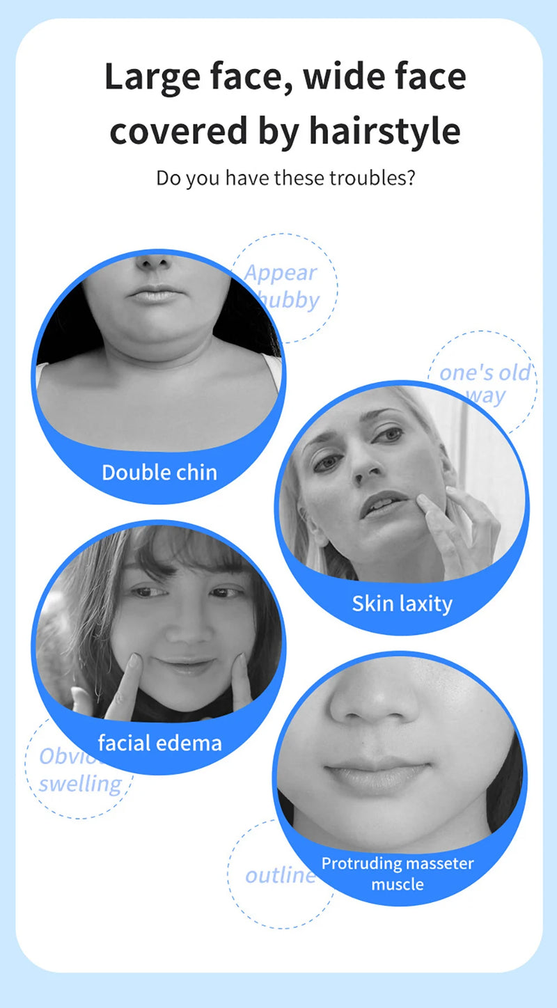 Massageador facial EMS, antirrugas, firmador, dispositivo de lifting facial em V, removedor de microcorrente, cuidados com a pele do queixo duplo