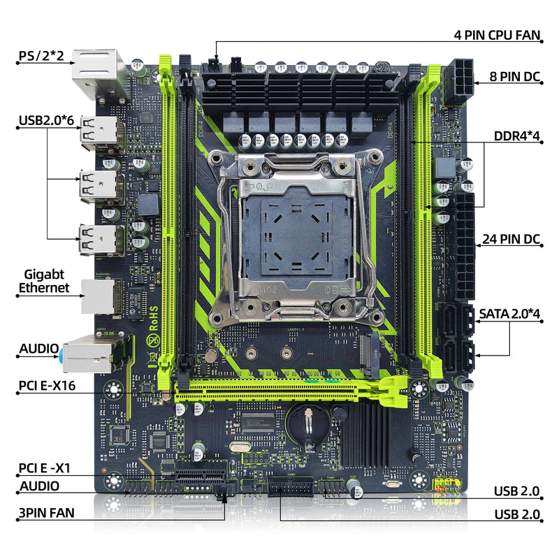 Kit de placas-mãe ZSUS X99-8D4 ET com CPU LG A2011-3 XE one5 2650 V4 DDR4 16 GB (1 * 16 GB) 2133 MHz de memória RAM NV MEM.2 SATA