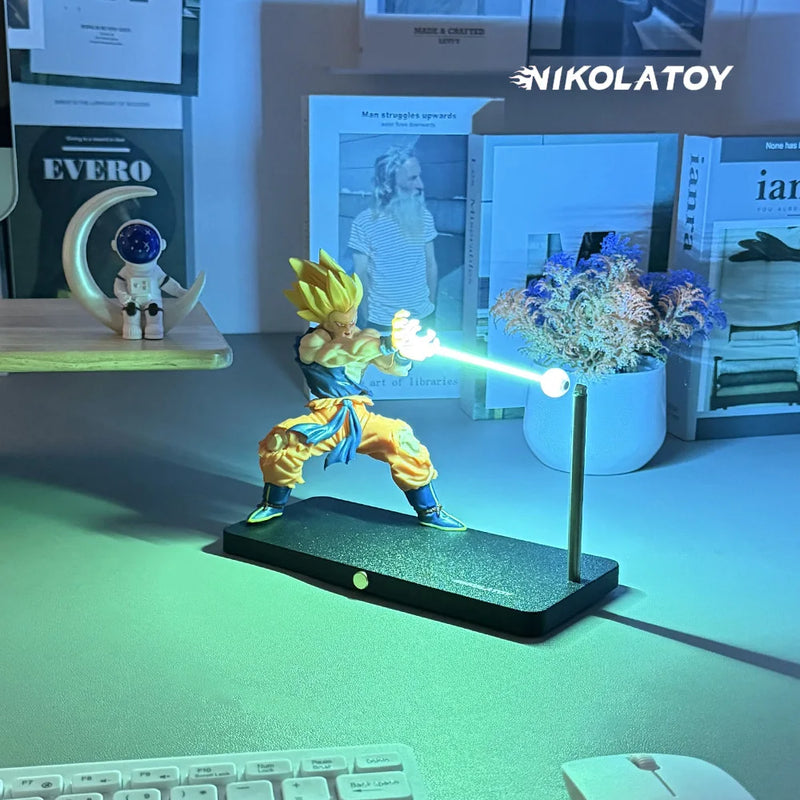 Em estoque NikolaToy Dragon Ball Kakarotto Son Goku Kamehameha Wave Lâmpada de luz magnética Modelo Ornamento Anime Brinquedos periféricos Presentes