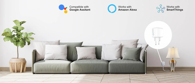 Tomada inteligente WiFi TU EU16A/20A, monitor de energia e controle de voz, temporização e controle de vida inteligente, funciona com Alexa e Google Home