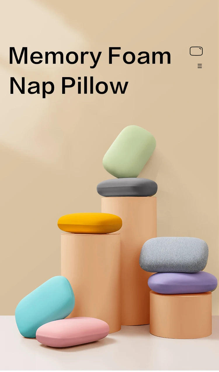 Travesseiro de pescoço de espuma viscoelástica multifuncional, travesseiro de viagem macio com recuperação lenta para dormir, massagem para a saúde cervical e travesseiros para cochilo