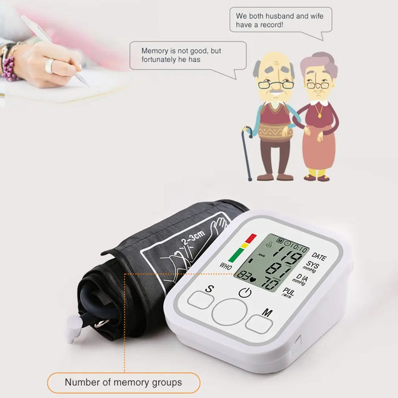 tens medidor de IO medidor de frequência cardíaca medidor de pulso monitor de PA medidor de pressão arterial digital de braço saudável manguito médico automático tonômetro de pressão