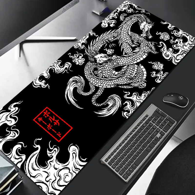 Mousepad grande para jogos com dragão japonês XXL Teclado Gamer Mouse Pad na mesa Tapete de mesa rápido Anime 900x400 700x300 Mouse Pads