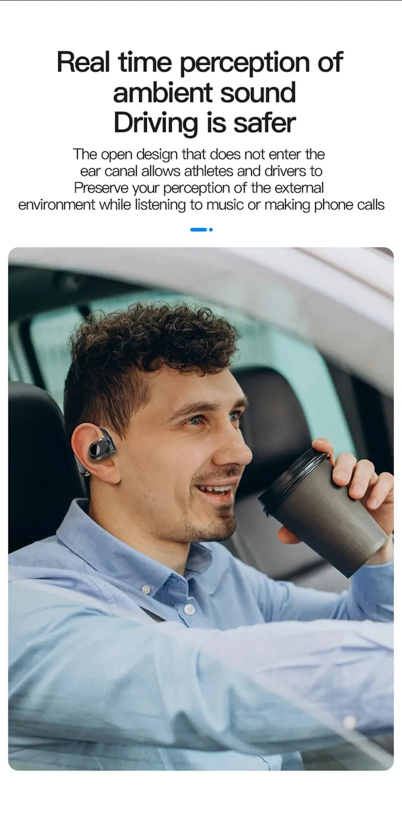 Fones de ouvido sem fio Fone de ouvido Bluetooth com microfone Fones de ouvido com cancelamento de ruído mãos-livres de condução óssea Fohr Driving Audifonos
