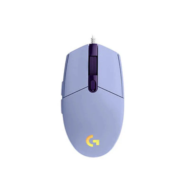 Mouse gamer Logitech G102 com fio USB, tela com efeito óptico de arco-íris de 8000 DPI para PC/Mac e laptop