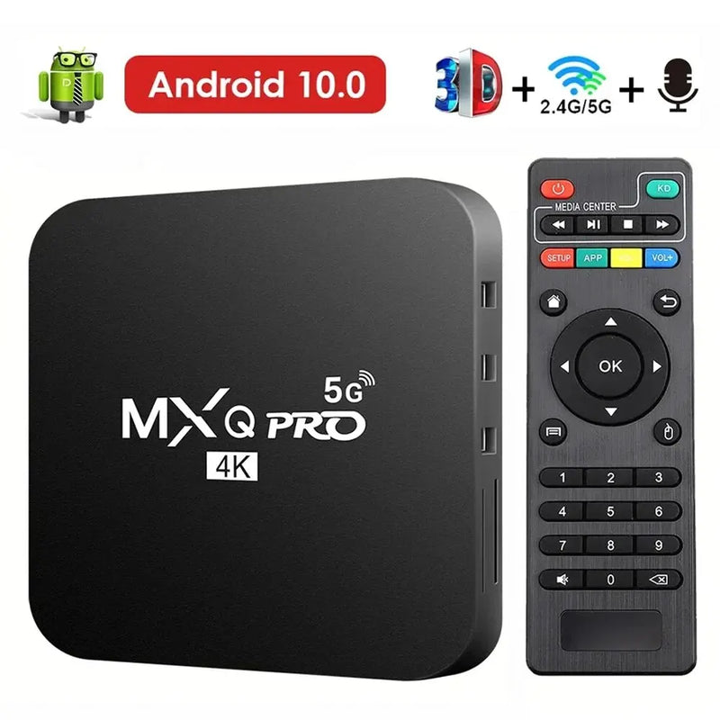 Nova Smart TVB Ox MX Q-Pro 4K HD Android 10.0, Smart TVB Ox 2.4/5G, Dual-WiFi, Vídeo 3D, Reprodutor de mídia, Home Theater, Decodificador de TV