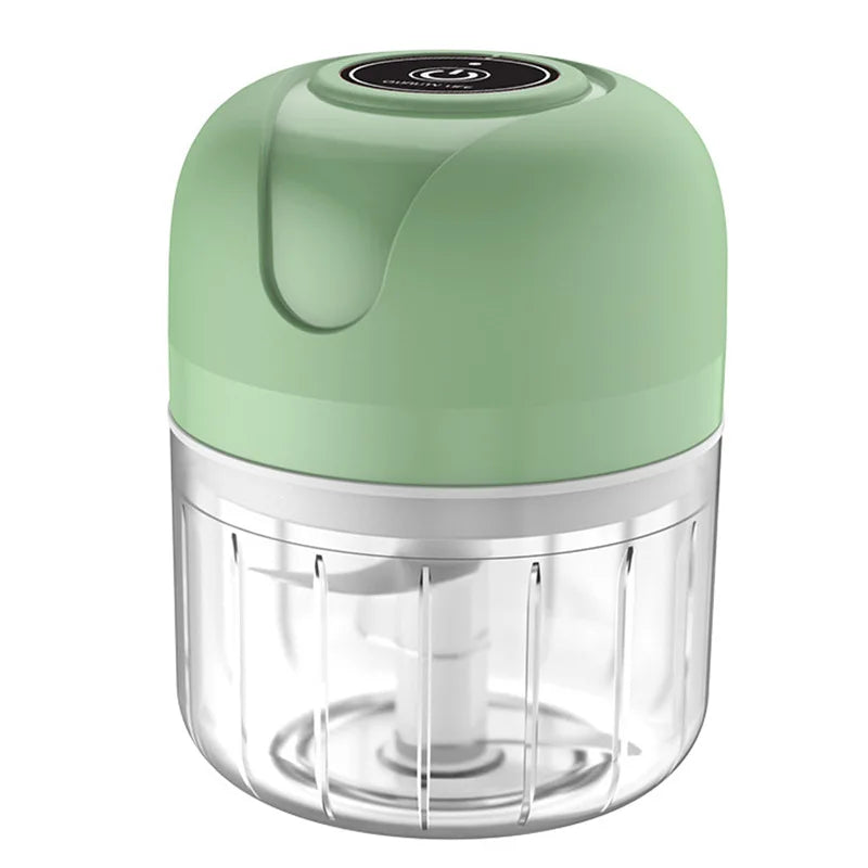 Triturador de alho elétrico de 250 ml, picador de alimentos para cozinha, moedor de carne portátil USB, picador de vegetais para utensílios de cozinha