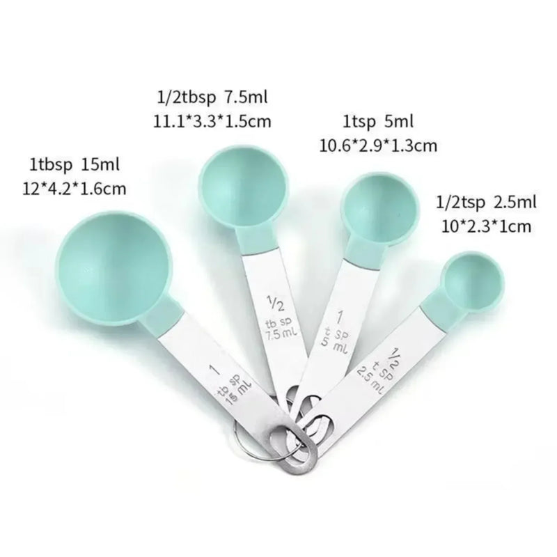 xícaras e colheres medidoras, xícaras e colheres empilháveis, xícaras medidoras encaixáveis com alça, utensílios de cozinha para cozinhar e assar