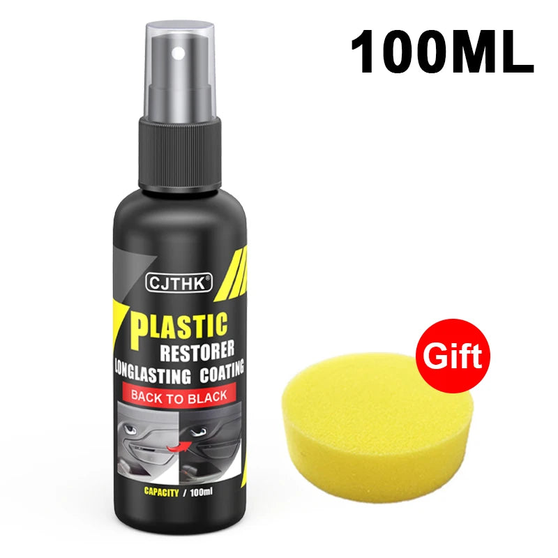 Agente de revestimento restaurador de plástico automotivo, borracha plástica automotiva, reparo externo, limpeza, renovação, agente de restauração, brilho preto, selagem, clareamento