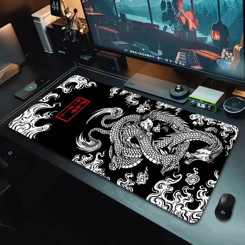 Mousepad grande para jogos com dragão japonês XXL Teclado Gamer Mouse Pad na mesa Tapete de mesa rápido Anime 900x400 700x300 Mouse Pads