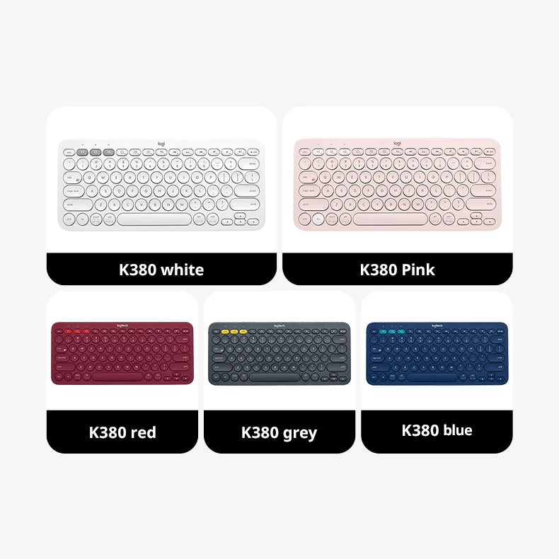 Logitech K380 Wireless Bluetooth Rede Vermelho Teclado Tablet iPad Office
