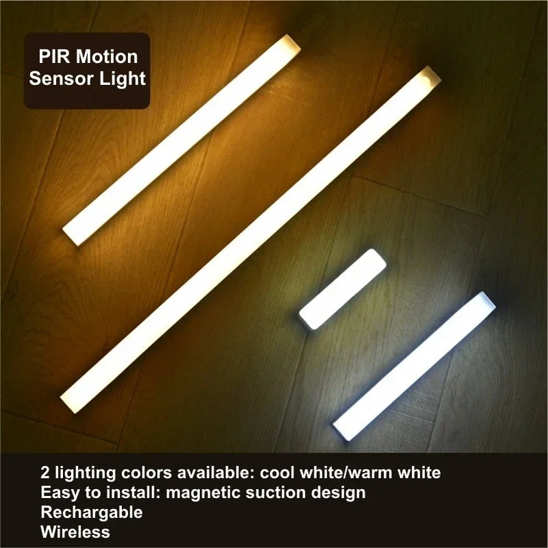 Sensor de movimento PIR Lâmpada LED portátil recarregável Iluminação interna portátil Lâmpadas USB Luzes Bateria Luz