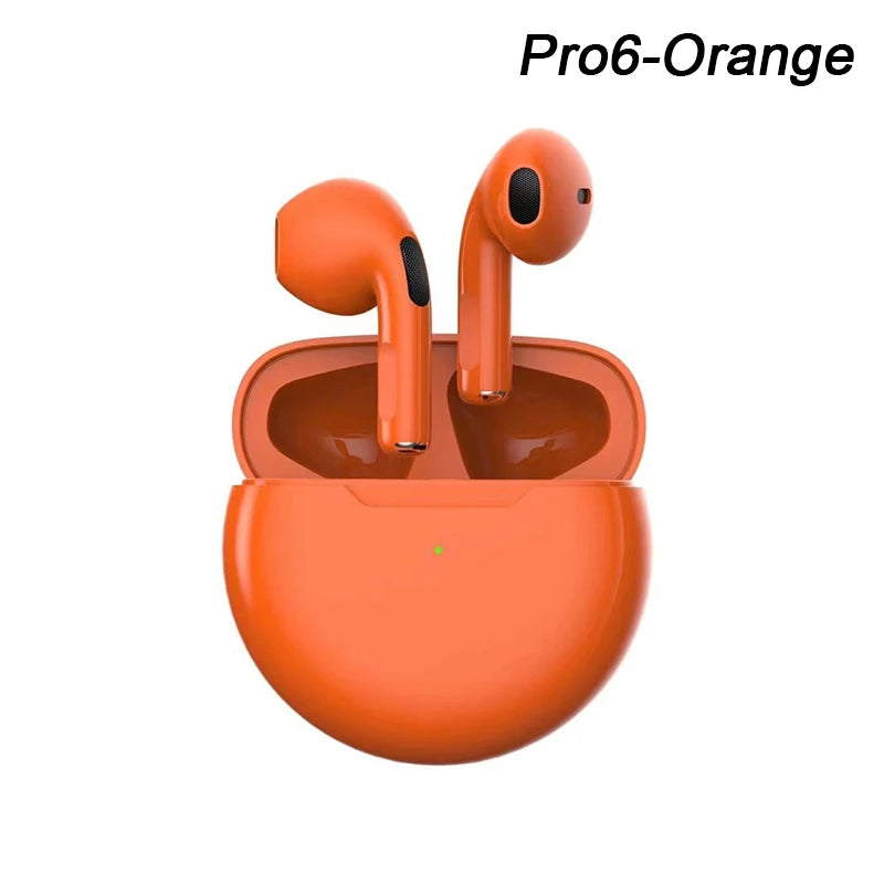 Fones de ouvido sem fio Bluetooth Pro 6 TWS originais, mini fone de ouvido estéreo esportivo para Xiaomi Android