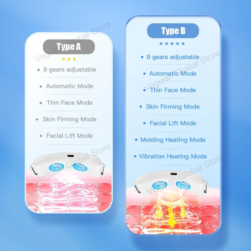Massageador facial EMS, antirrugas, firmador, dispositivo de lifting facial em V, removedor de microcorrente, cuidados com a pele do queixo duplo