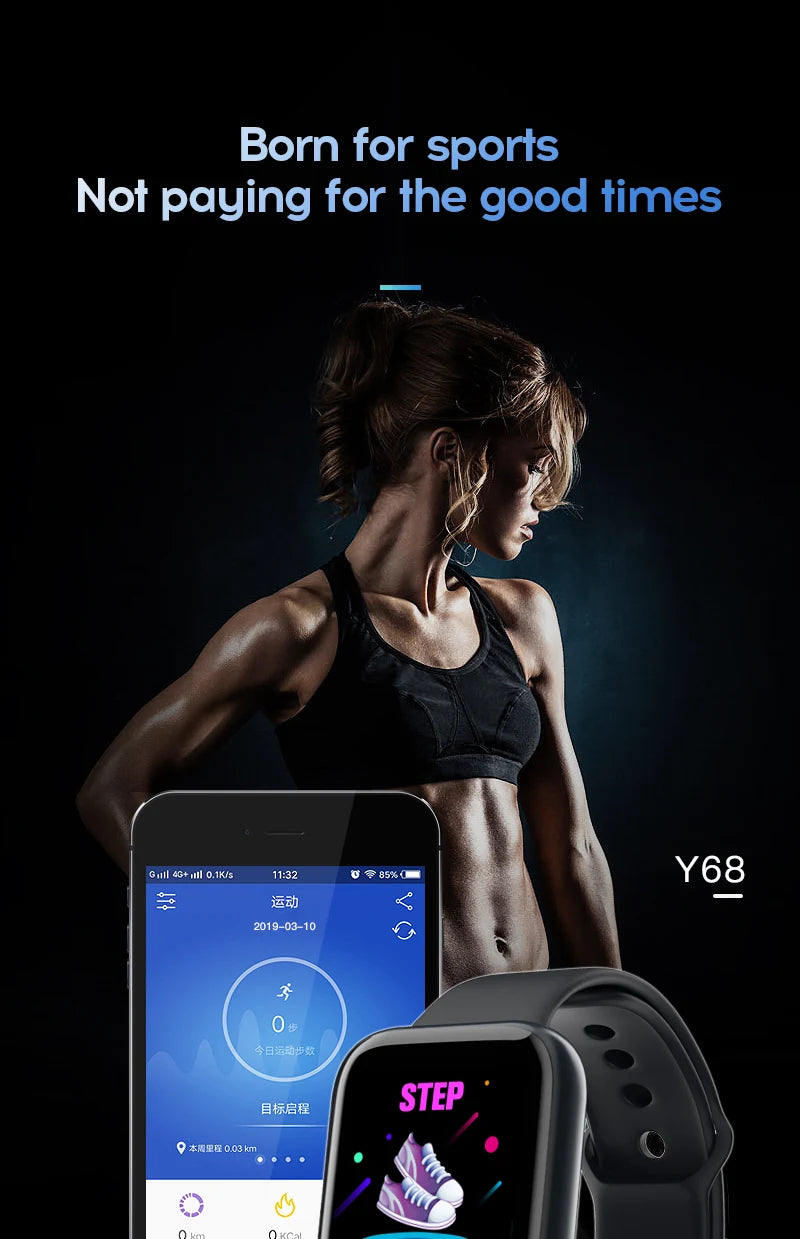 Relógio inteligente multifuncional masculino e feminino com conexão Bluetooth, pulseira esportiva para música e fitness, monitoramento do sono, relógio inteligente D20