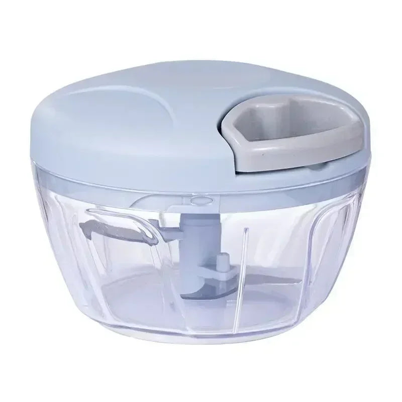 Moedor de carne manual de 500 ml, picador de alho giratório, triturador de alho, cortador de vegetais e cebola, picador de alimentos para cozinha
